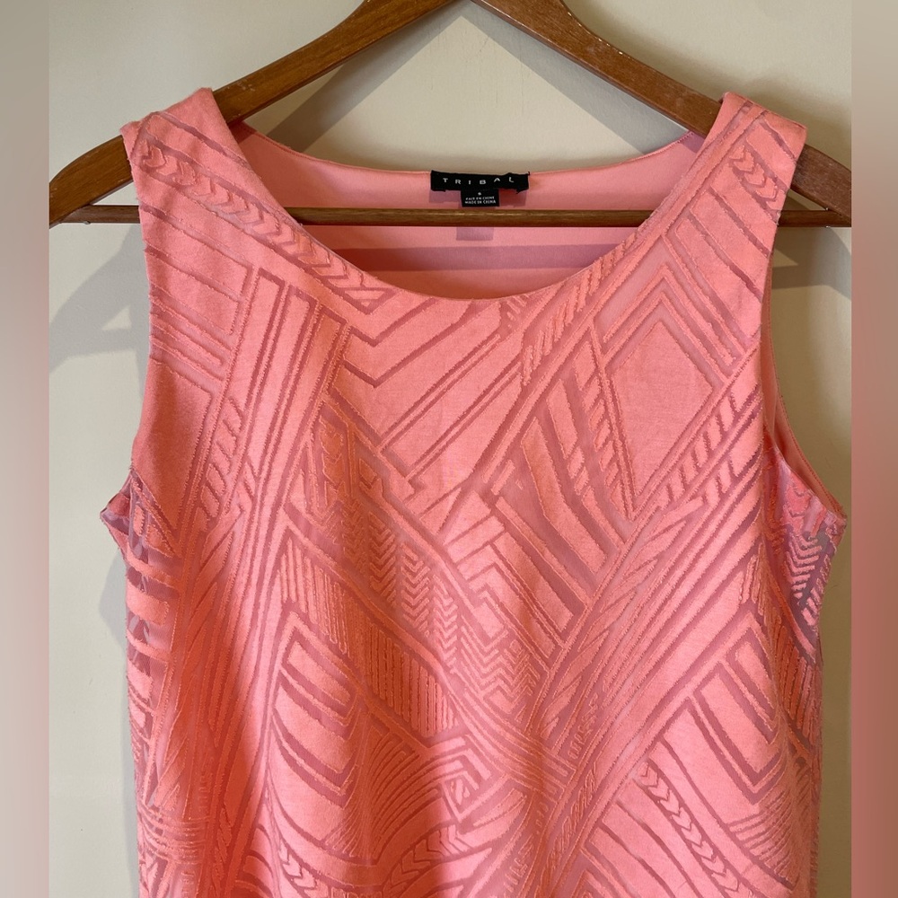 Tribal Peach Patterned Tank Top Size Small